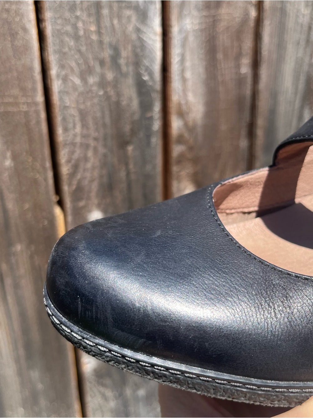 Dansko Lanie Black Burnished Nubuck wedge heels 6907109700 size 40 EU 9/9.5 US - Picture 12 of 17